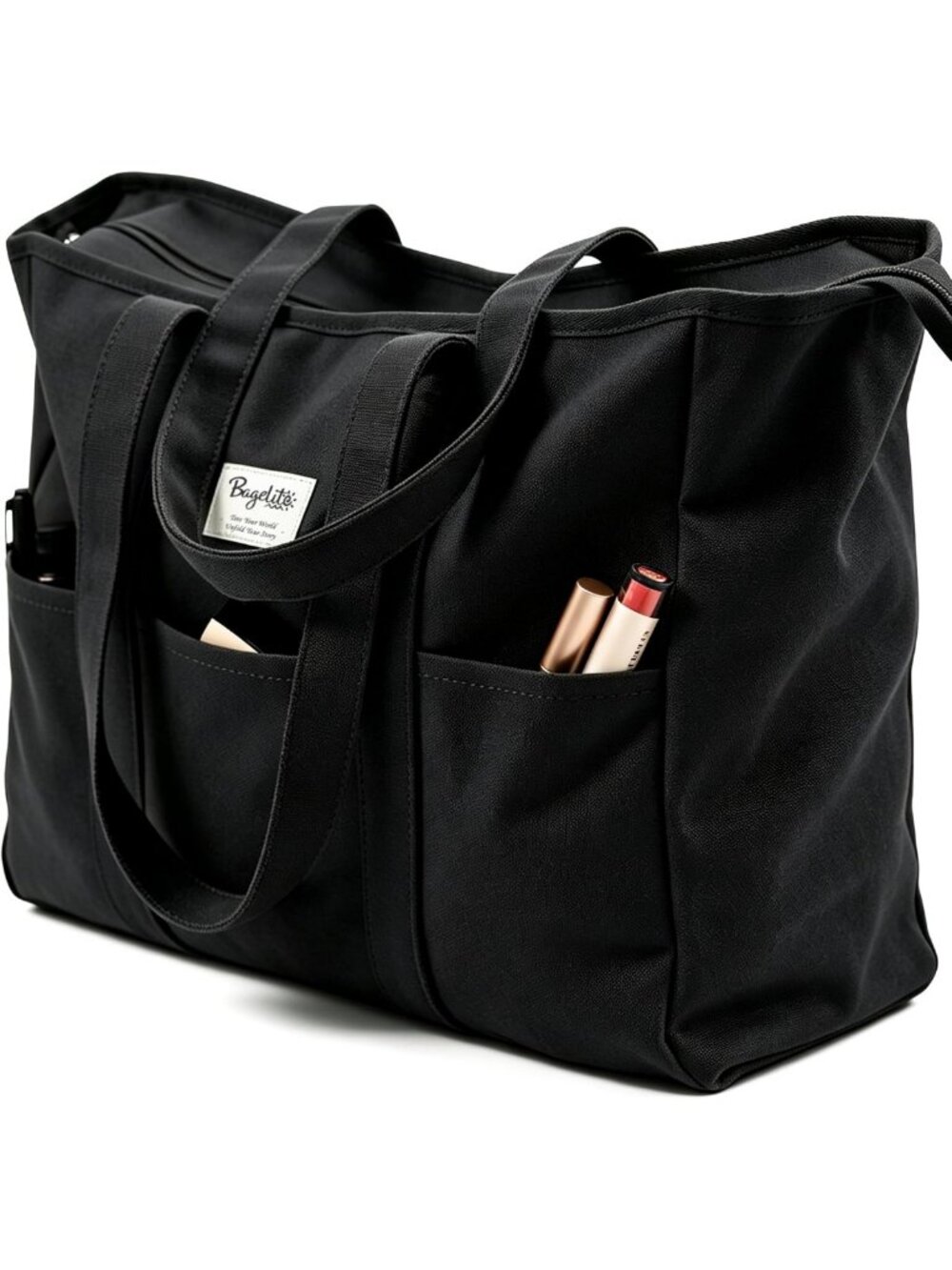 Extra Large Canvas Tote Bag - Stylish Utility Work Bag with Zipper for All